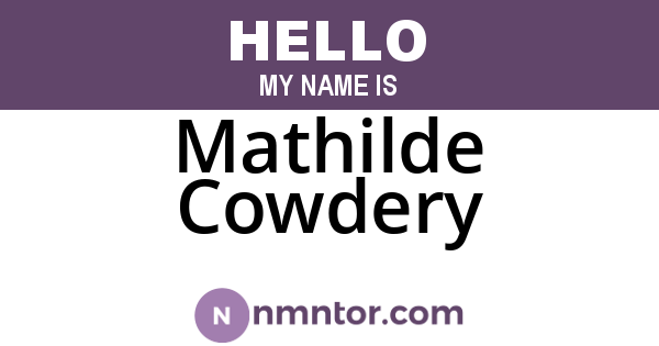 Mathilde Cowdery