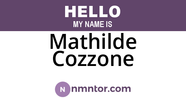 Mathilde Cozzone