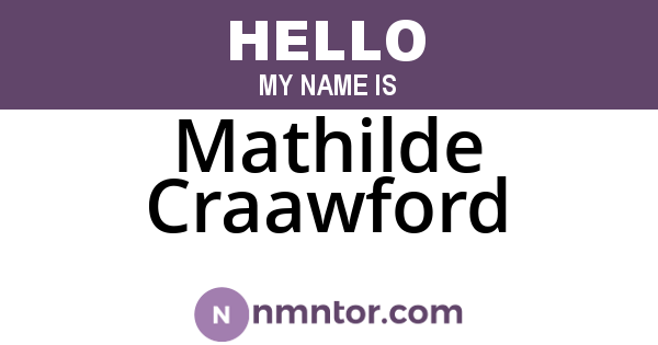 Mathilde Craawford