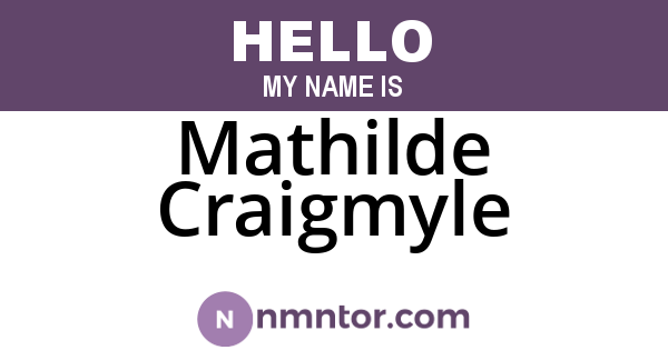 Mathilde Craigmyle