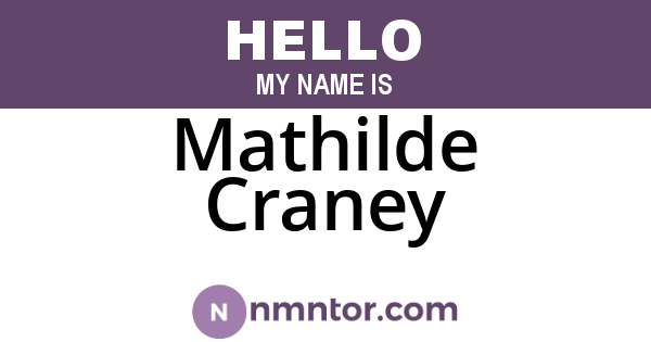 Mathilde Craney