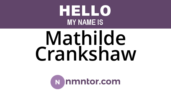 Mathilde Crankshaw