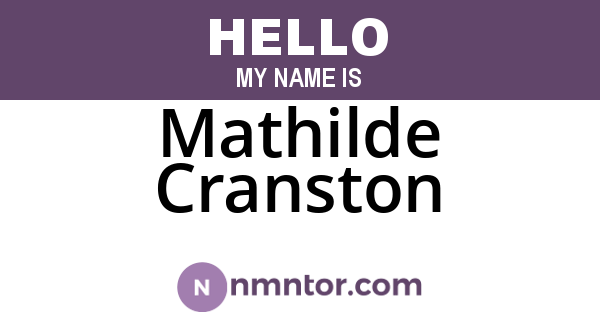 Mathilde Cranston