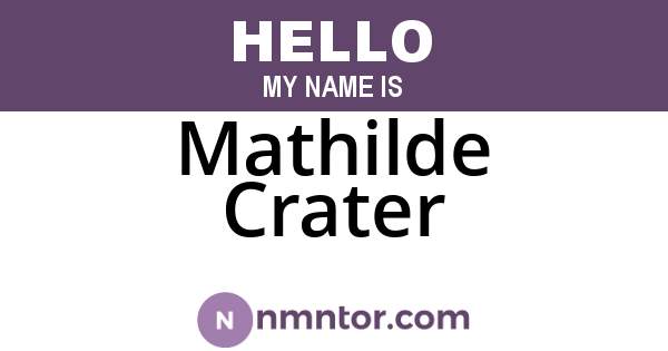 Mathilde Crater