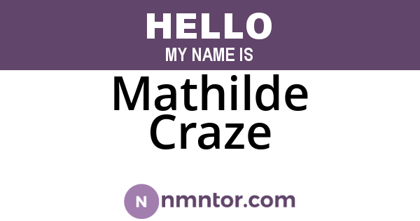 Mathilde Craze