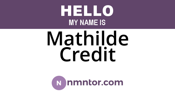 Mathilde Credit