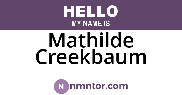 Mathilde Creekbaum