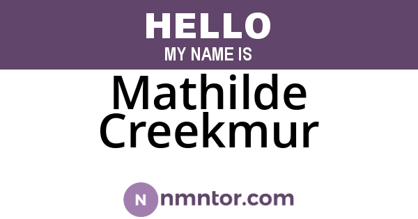 Mathilde Creekmur