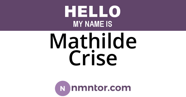 Mathilde Crise