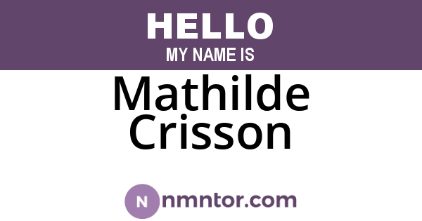 Mathilde Crisson