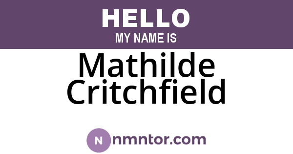 Mathilde Critchfield
