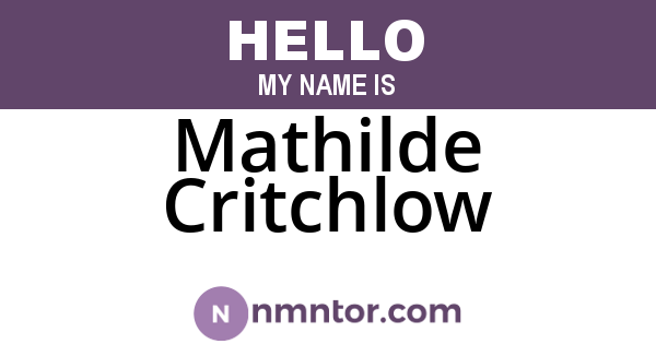 Mathilde Critchlow