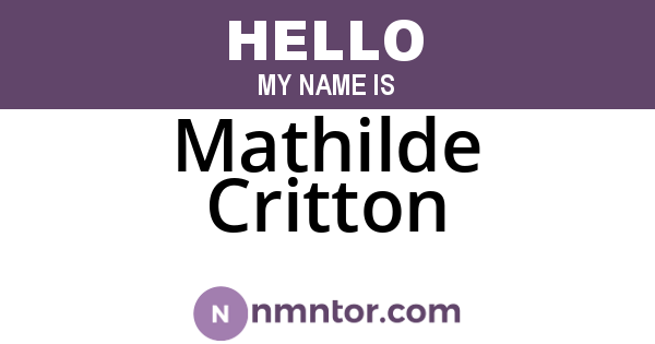 Mathilde Critton