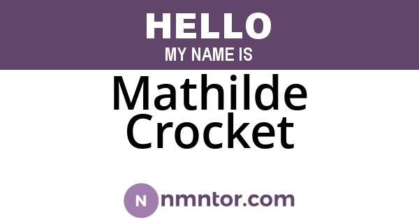 Mathilde Crocket