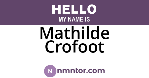 Mathilde Crofoot