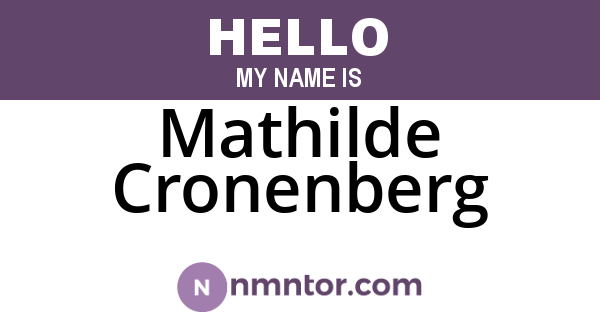 Mathilde Cronenberg