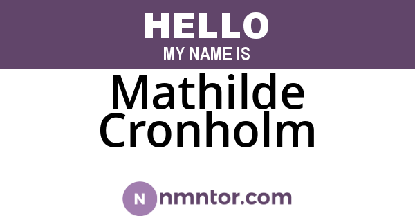 Mathilde Cronholm