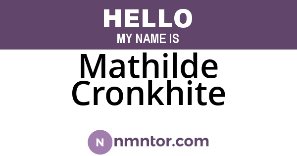 Mathilde Cronkhite