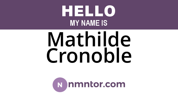 Mathilde Cronoble