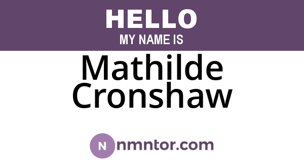 Mathilde Cronshaw