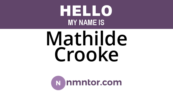 Mathilde Crooke