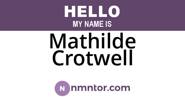 Mathilde Crotwell