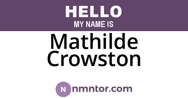 Mathilde Crowston