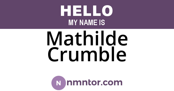 Mathilde Crumble