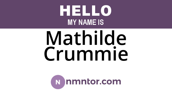 Mathilde Crummie