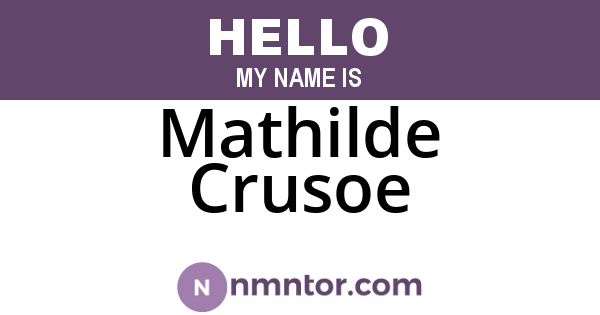 Mathilde Crusoe