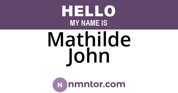 Mathilde John