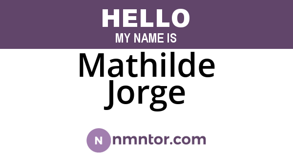 Mathilde Jorge