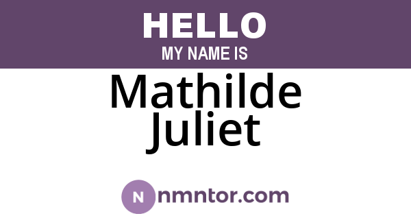 Mathilde Juliet