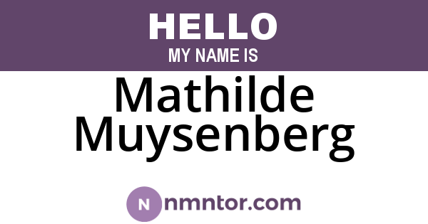 Mathilde Muysenberg
