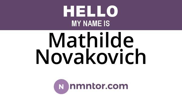 Mathilde Novakovich