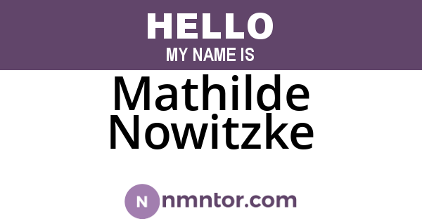 Mathilde Nowitzke