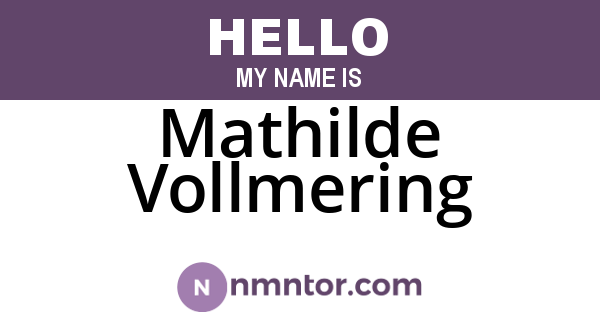 Mathilde Vollmering