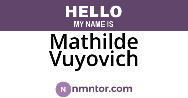 Mathilde Vuyovich