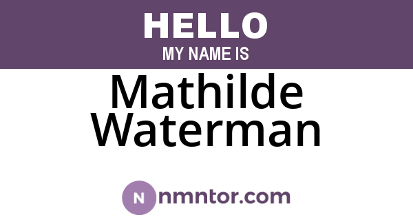 Mathilde Waterman