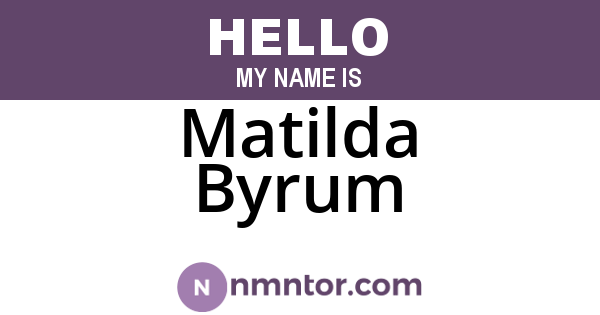 Matilda Byrum