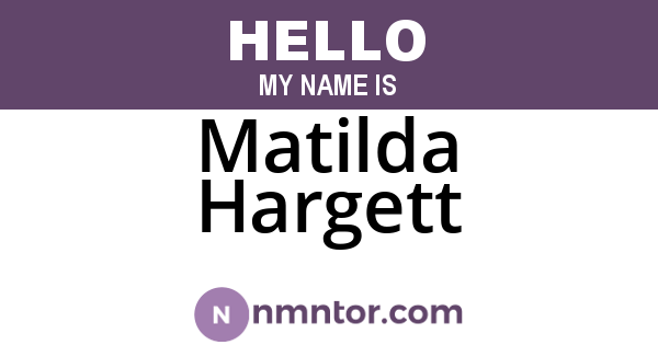 Matilda Hargett