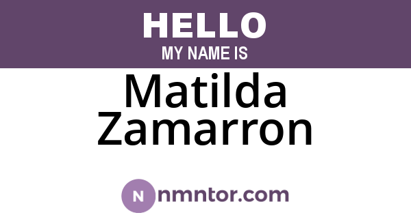 Matilda Zamarron