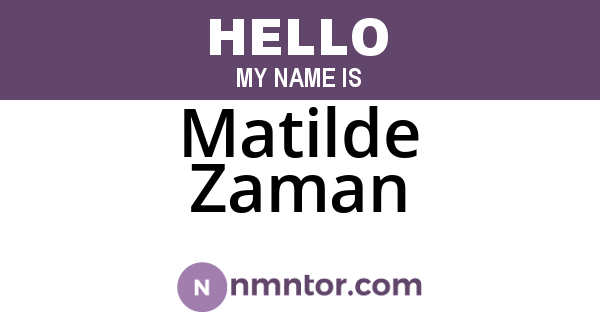 Matilde Zaman