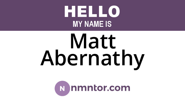 Matt Abernathy