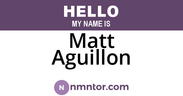 Matt Aguillon