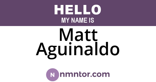 Matt Aguinaldo