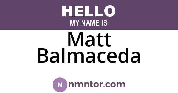 Matt Balmaceda