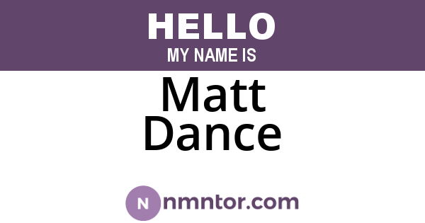 Matt Dance
