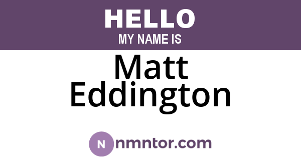 Matt Eddington