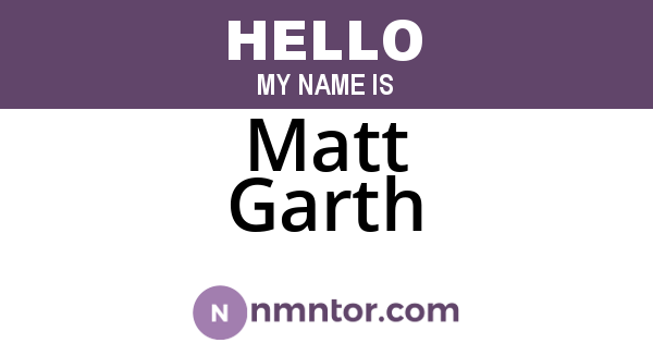Matt Garth